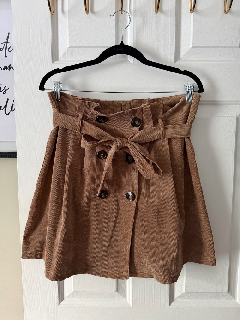 Altar’d State Women’s High-Waist Tie-Belt Corduroy Skirt - Brown